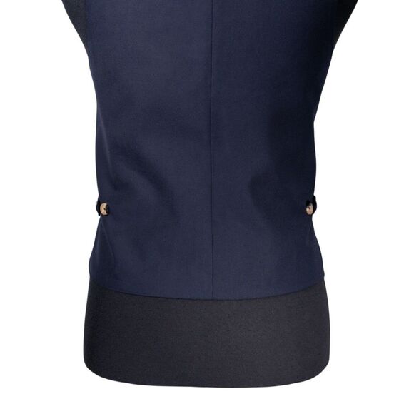 Mens 42R Wool Vest Navy Green Red Tartan Plaid Waistcoat Formal Wedding Party - Picture 9 of 10